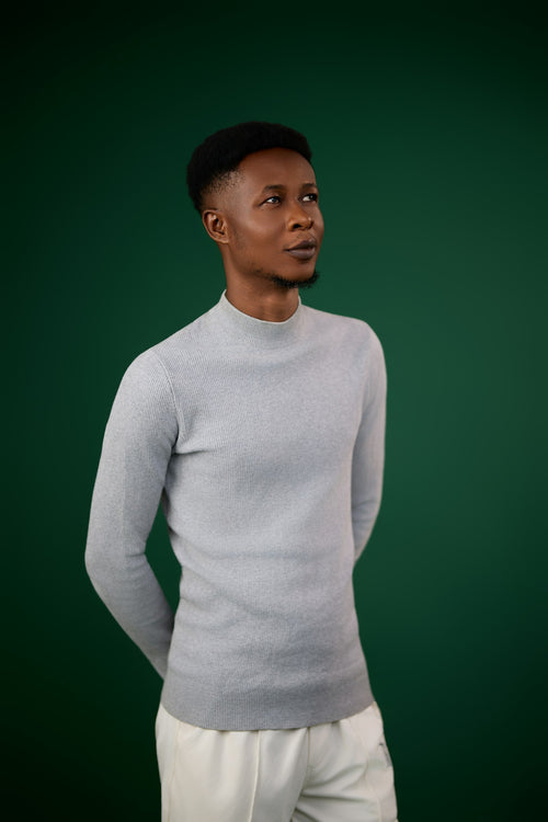 Lupetto in Maglia grigio
